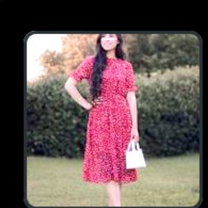 Red ditsy dress